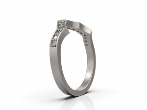woman solitaire band ring 50 3D-Druckmodell