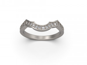 woman solitaire band ring 50 3D-Druckmodell