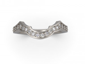 woman solitaire band ring 50 3D-Druckmodell