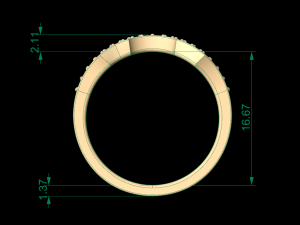 woman solitaire band ring 50 3D-Druckmodell