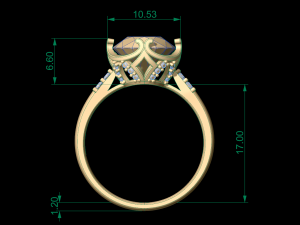 woman solitaire ring 51 3D Baskı Modeli
