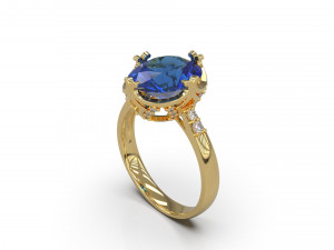 woman solitaire ring 51 3D Baskı Modeli
