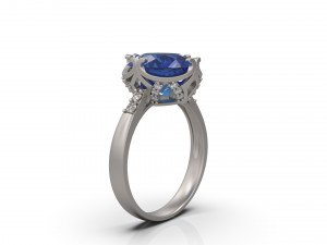 woman solitaire ring 51 3D Baskı Modeli