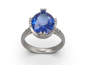 woman solitaire ring 51 3D Baskı Modeli