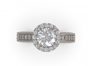 woman solitaire wedding ring 52 3D Print Model