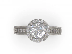 woman solitaire wedding ring 52 3D Print Model