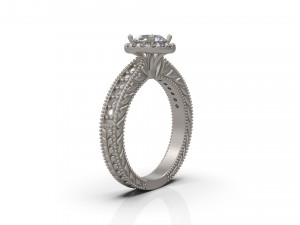 woman solitaire wedding ring 52 3D Print Model