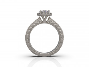 woman solitaire wedding ring 52 3D Print Model