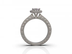 woman solitaire wedding ring 52 3D Print Model
