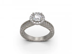 woman solitaire wedding ring 52 3D Print Model