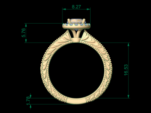 woman solitaire wedding ring 52 3D Print Model