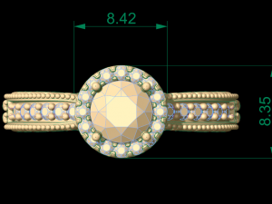 woman solitaire wedding ring 52 3D Print Model