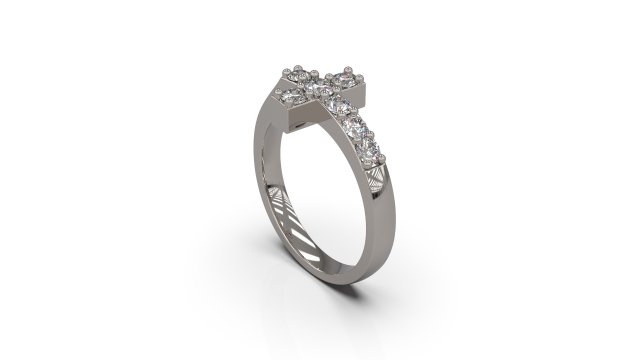 cross ring with diamond Model Cetak 3D .c4d .max .obj .3ds .fbx .stl .blend 