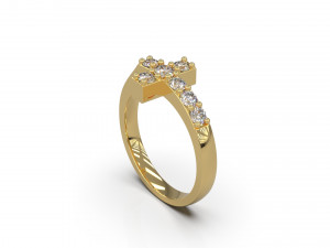 cross ring with diamond Model Cetak 3D