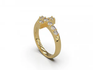 cross ring with diamond 3D Print Model