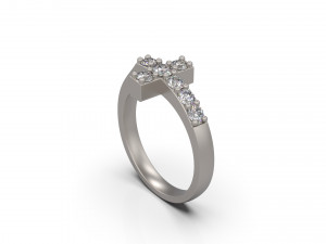 cross ring with diamond Model Cetak 3D