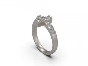 cross ring with diamond 3D Print Model
