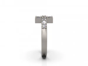 cross ring with diamond 3D Print Model