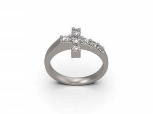 cross ring with diamond Model Cetak 3D