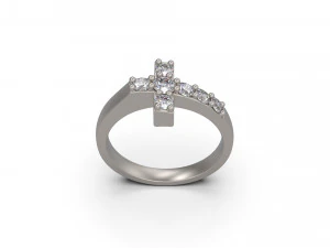 cross ring with diamond 3D Print Model