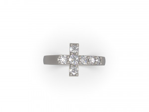 cross ring with diamond Model Cetak 3D