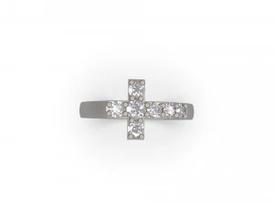 cross ring with diamond 3D Print Model