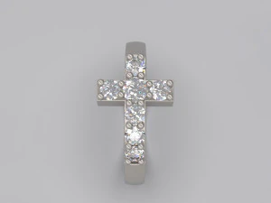 cross ring with diamond 3D Print Model