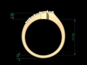cross ring with diamond 3D Print Model
