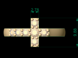 cross ring with diamond Model Cetak 3D