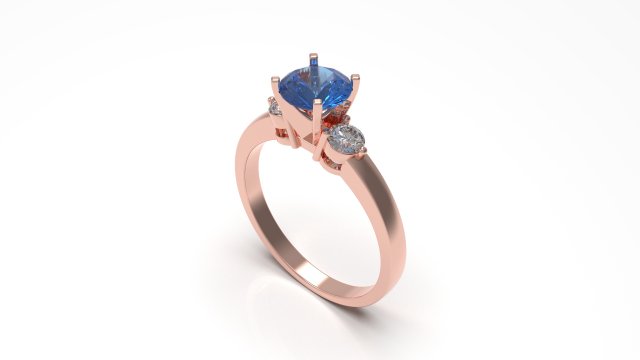 woman solitaire ring 53 3D Принт Модель .c4d .max .obj .3ds .fbx .stl .blend