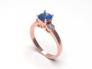 woman solitaire ring 53 3D 프린트 모델