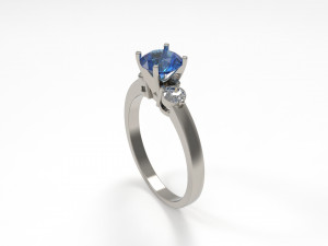 woman solitaire ring 53 3D Принт Модель