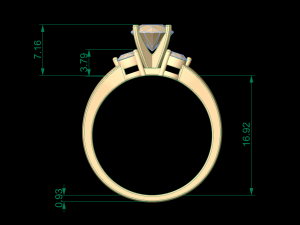 woman solitaire ring 53 3D Принт Модель