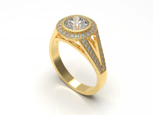 woman solitaire ring 54 3D Print Model