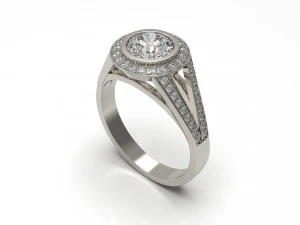 woman solitaire ring 54 3D Print Model