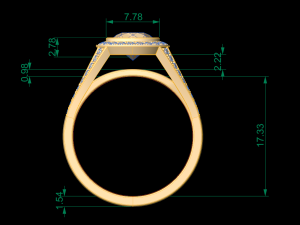 woman solitaire ring 54 3D-Druckmodell