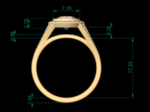 woman solitaire ring 54 3D Print Model
