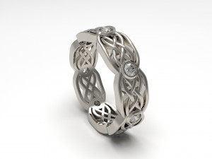 woman celtic band ring 03 3D Print Model