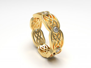 woman celtic band ring 03 3D printmodel