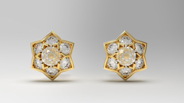 star earring 20 3Dプリントモデル .c4d .max .obj .3ds .fbx .stl .blend 