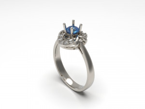 woman solitaire ring 57 3D Print Model