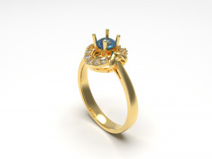 woman solitaire ring 57 Modello di stampa 3D