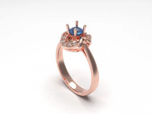 woman solitaire ring 57 3D Print Model