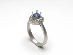 woman solitaire ring 57 3D Print Model