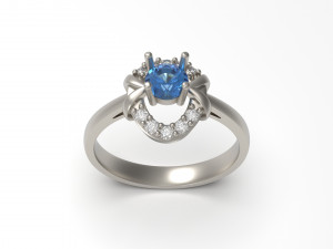 woman solitaire ring 57 Modello di stampa 3D