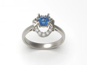 woman solitaire ring 57 3D Print Model