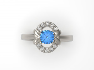 woman solitaire ring 57 Modello di stampa 3D