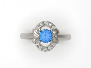 woman solitaire ring 57 3D Print Model