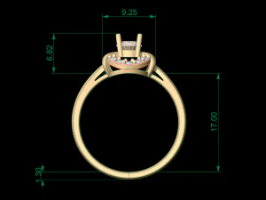 woman solitaire ring 57 3D Print Model