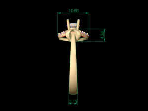woman solitaire ring 57 3D Print Model